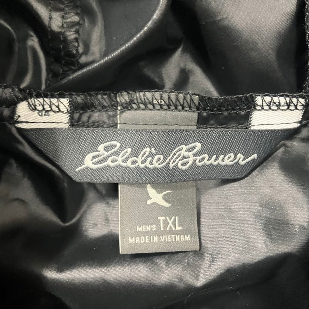 Eddie Bauer Mens TXL Black/Grey Colorblock Hooded Windbreaker Jacket - Picture 2 of 13